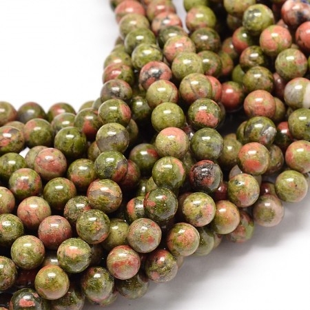Fiada Contas +/- 8mm - Unakite...
