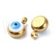 Pendente Olho Turco 8x5mm - Aço Inox Dourado Branco