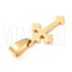 Pendente Cruz 19x11mm - Aço Inoxidável 304 Dourado