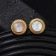 Brinco Madrepérola 13mm - Aço Inox Dourado