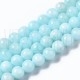 Fiada contas +/- 8mm Pedra JADE MASHAN - AZUL BEBÊ