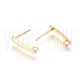 Base Brinco Retangular 15x3mm - Aço inox Dourado