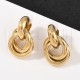 Brinco de Pressão/Mola Circulos  30x18mm - Aço Inoxidável 304 Ouro 18K  