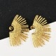 Brincos Flor 44x26mm - Aço Inoxidável 304 Dourado 