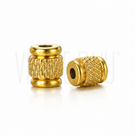 Conta Coluna em Aço Inoxidável Dourado 7x6mm para Bijuteria