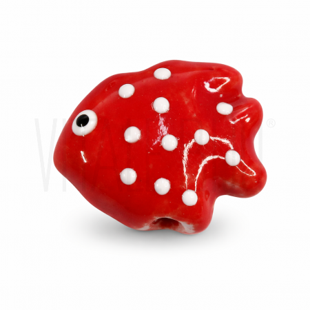 Conta Peixe em Cerâmica Vermel...
