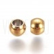 Pack 10 Contas 4mm furo: 2mm - Aço Inox Dourado