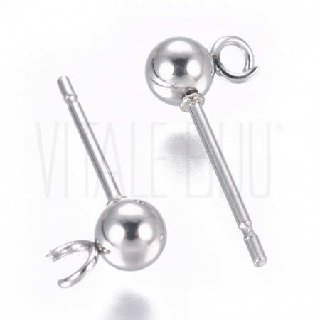 Base brinco bola 4mm - Aço Inox 