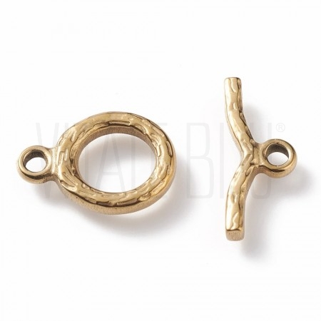 Fecho T 11x16mm dourado - Aço ...