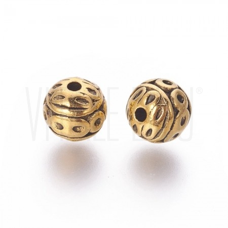 Pack 10 separador/contas 8mm - furo: 1.5mm - Dourado