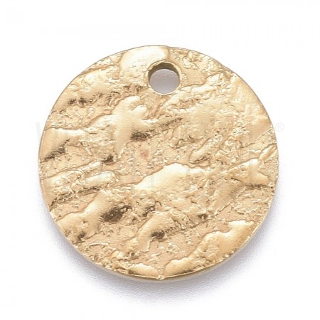  Medalha Texturizada  12mm  - Aço inox Dourado