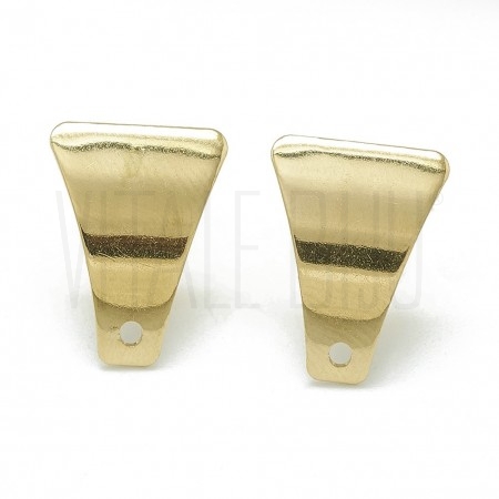 Base Brinco 16x12mm furo: 1mm - AÇO INOX DOURADO