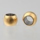 Pack 10 Contas 3mm  furo: 1.5mm - Aço Inox Dourado