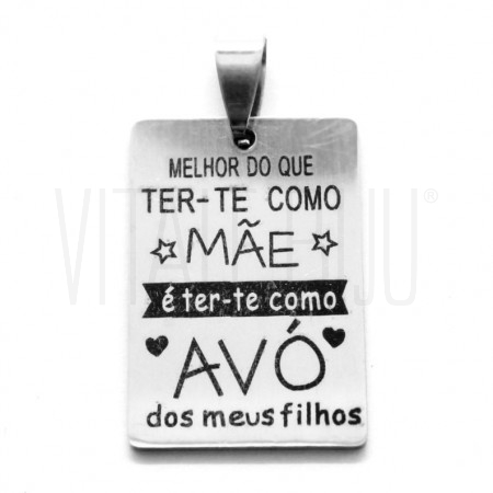 Medalha melhor do que ter te como mãe 30x20mm - Aço Inox