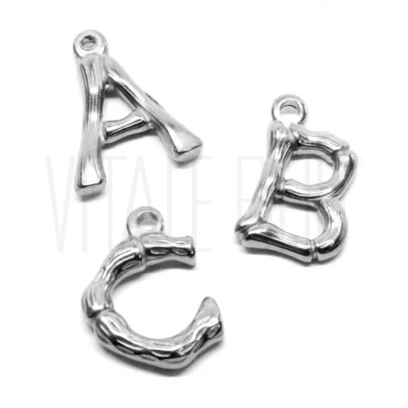 Pendente letras 19mm - Aço inox - PRATEADO