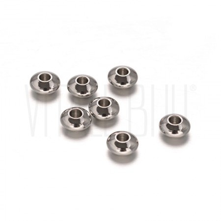 Separador /conta 6x3mm furo de 1.8mm - Aço inox