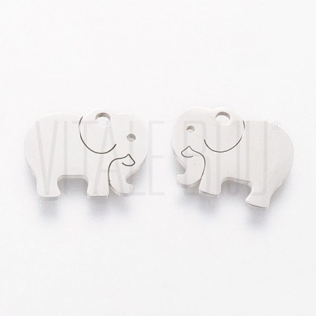 Pendente elefante  11x14mm- aço inox