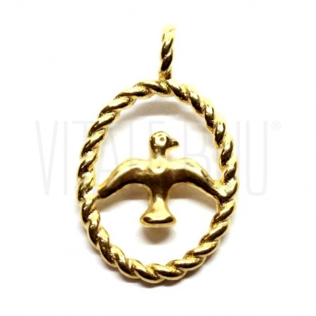 Pendente Espírito Santo 23x14mm - Aço Inox Dourado