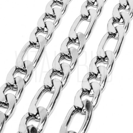 Corrente Fígaro 8.5mm - Aço Inox (MEIO METRO)   80CM