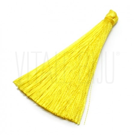 Pompom de seda 65x7mm - AMARELO VIVO