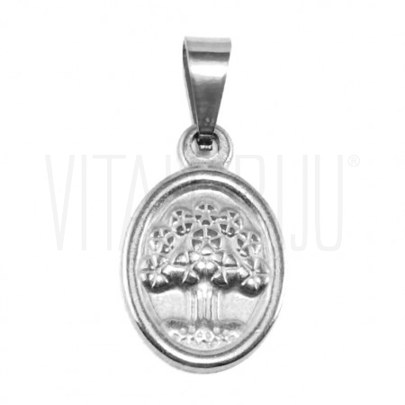 Medalha árvore da vida 19x12mm - aço inox