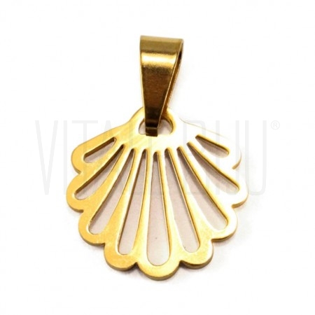 Pendente Concha 10.5x10mm - Aç...