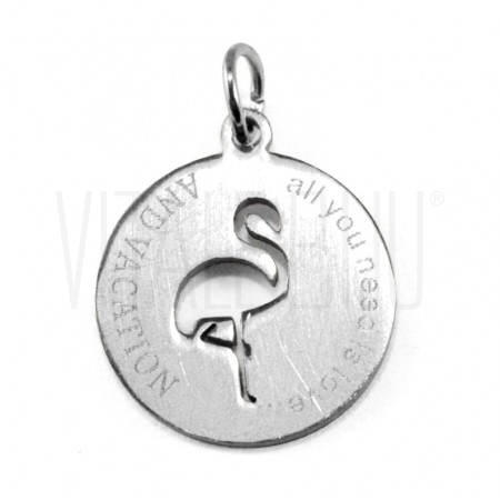 Medalha Flamingo 15mm - Aço Inox