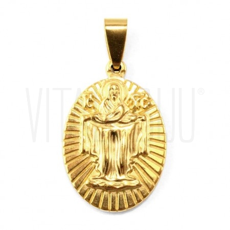 Medalha Jesus 30x20mm - aço inox dourada