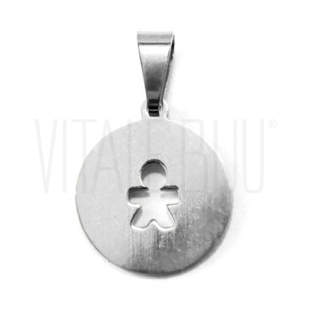  Medalha Menino 15mm - Aço Inox