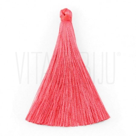 Pompom de seda 65x7mm - Coral