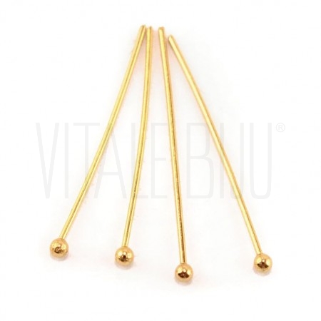 Pack 12 Espigões 40mm x 0.7mm espessura (Bola) - Aço Inox Dourado