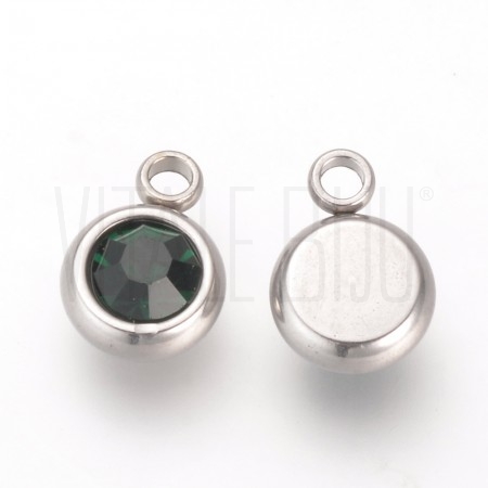 Pendente Brilhante 6mm - Aço Inox - Verde