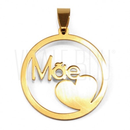  Medalha mãe coração 30mm- aço...