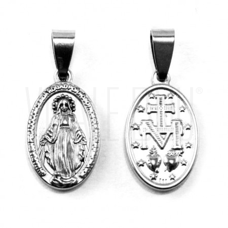 Medalha Nossa Senhora milagrosa ( das graças) 24x14mm - aço inox 