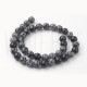 Fiada Contas 8 a 8.5mm - Snowflake Obsidian