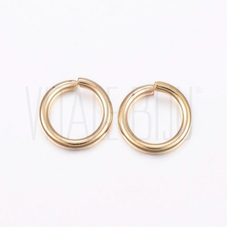 Pack 10 argolas 10mm x 1.2mm - Aço Inox Dourado