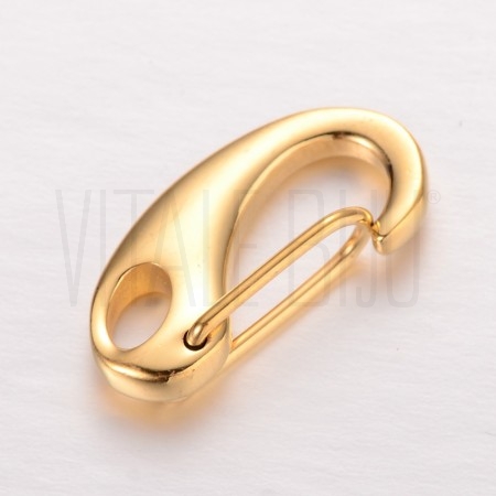 Fecho mosquetão 21x10mm - Aço Inox Dourado