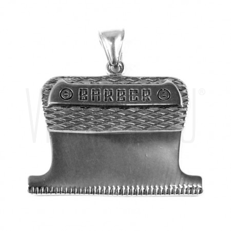  Pendente barbeiro ( barber) , masculino - 34x41mm Aço inox