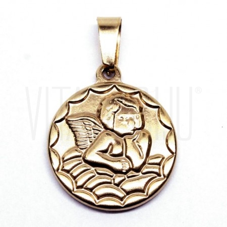 Medalha anjo 20mm - aço inox - DOURADO