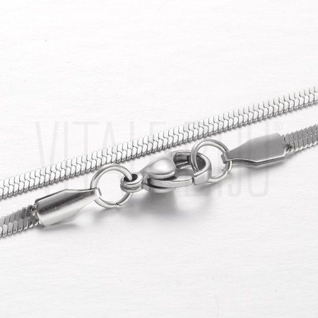 Fio Malha Snake Espalmada 3mm - Aço Inox