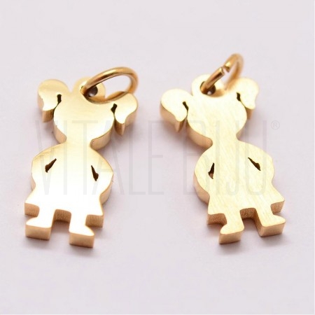 Pendente Menina 16x9mm - Aço Inox Dourado