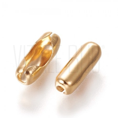 Pack 6 fechos para corrente de bolinha 2mm - Aço Inox Dourado (compatível com corrente de bolinha de 2mm)