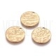  Medalha Texturizada  15mm  - Aço inox Dourado