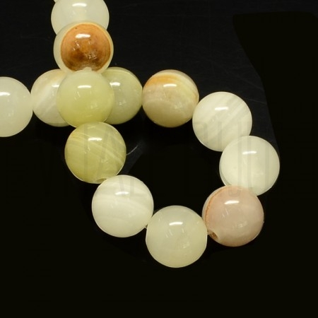 Fiada contas 8mm Pedra JADE MASHAN - AMARELO CLARO MIX