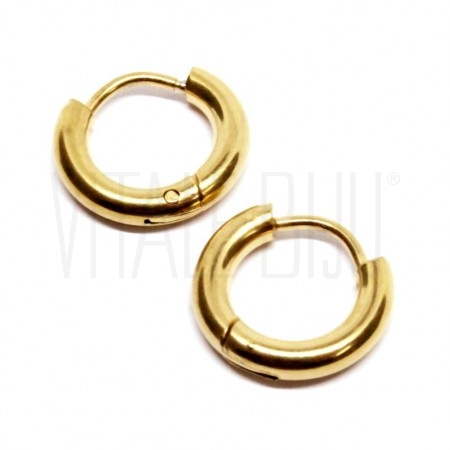 Brinco argola 13mm (2.5mm espessura) - Aço Inox Dourado 