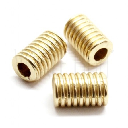 Tubo dourado mate riscas 11x7mm - zamak