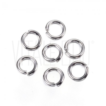 Pack 50 argolas 5mm x 1mm - Aço inox