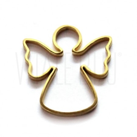 Medalha anjo vazado dourado 15...