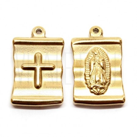 Medalha Nossa Senhora de Guadalupe 24x15mm - Aço Inox Dourado