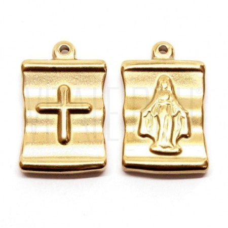 Medalha Nossa Senhora 24x15mm - Aço Inox Dourado